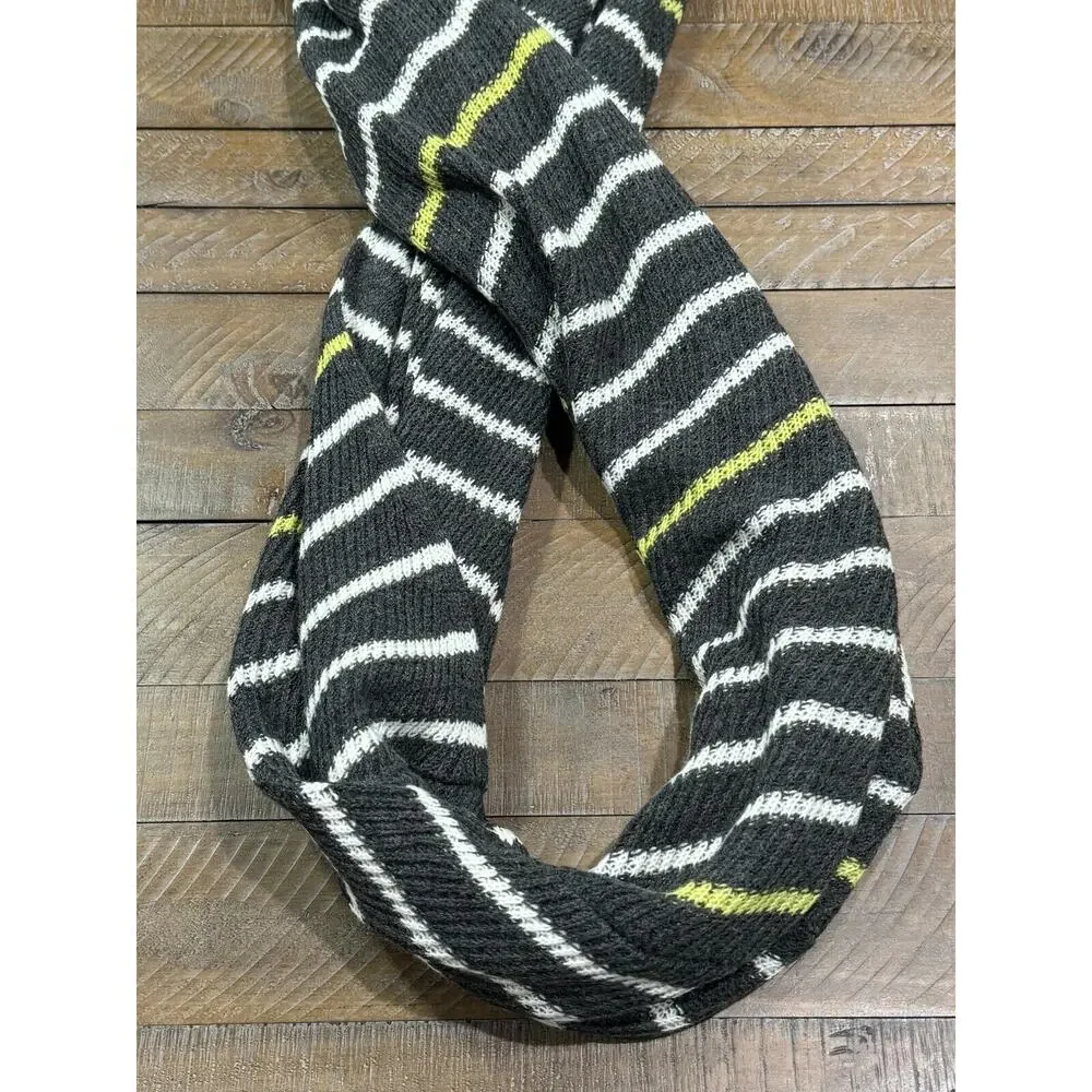 Michael Stars Gray/White/Yellow Infinity Scarf - EUC!